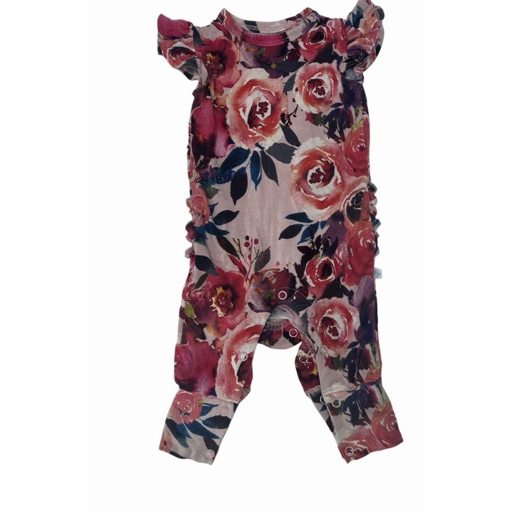 Posh peanut baby one piece with ruffles flower print size 0-3 month
